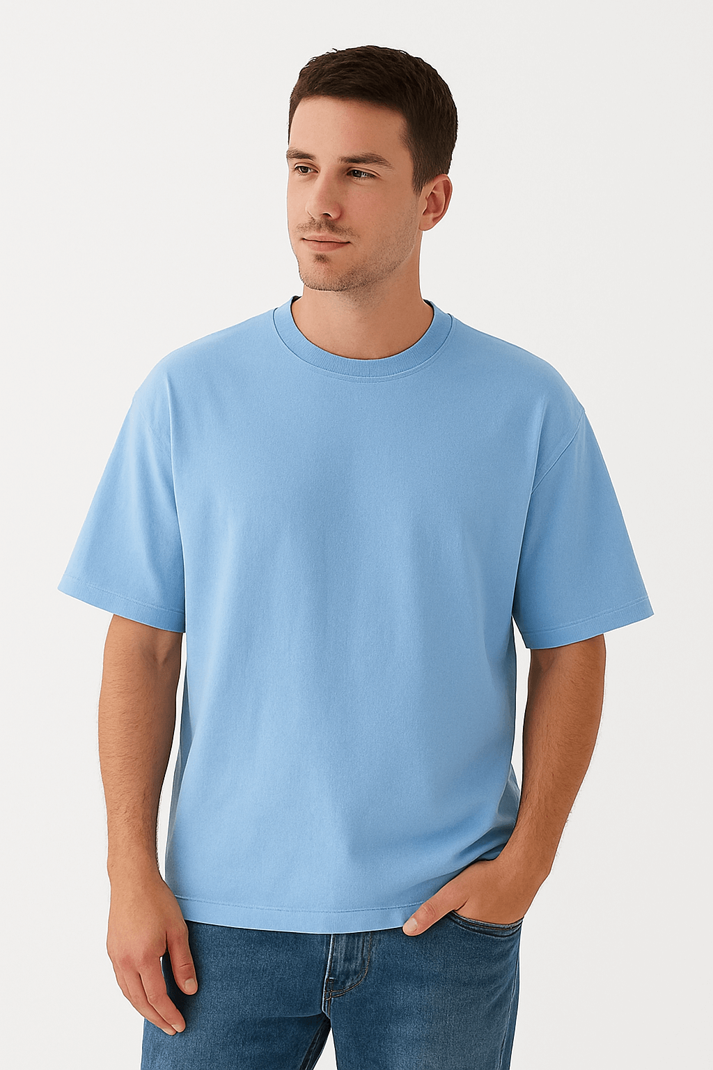 Vibrant Aqua Blue Oversize T-Shirt - The Statement Comfort Tee