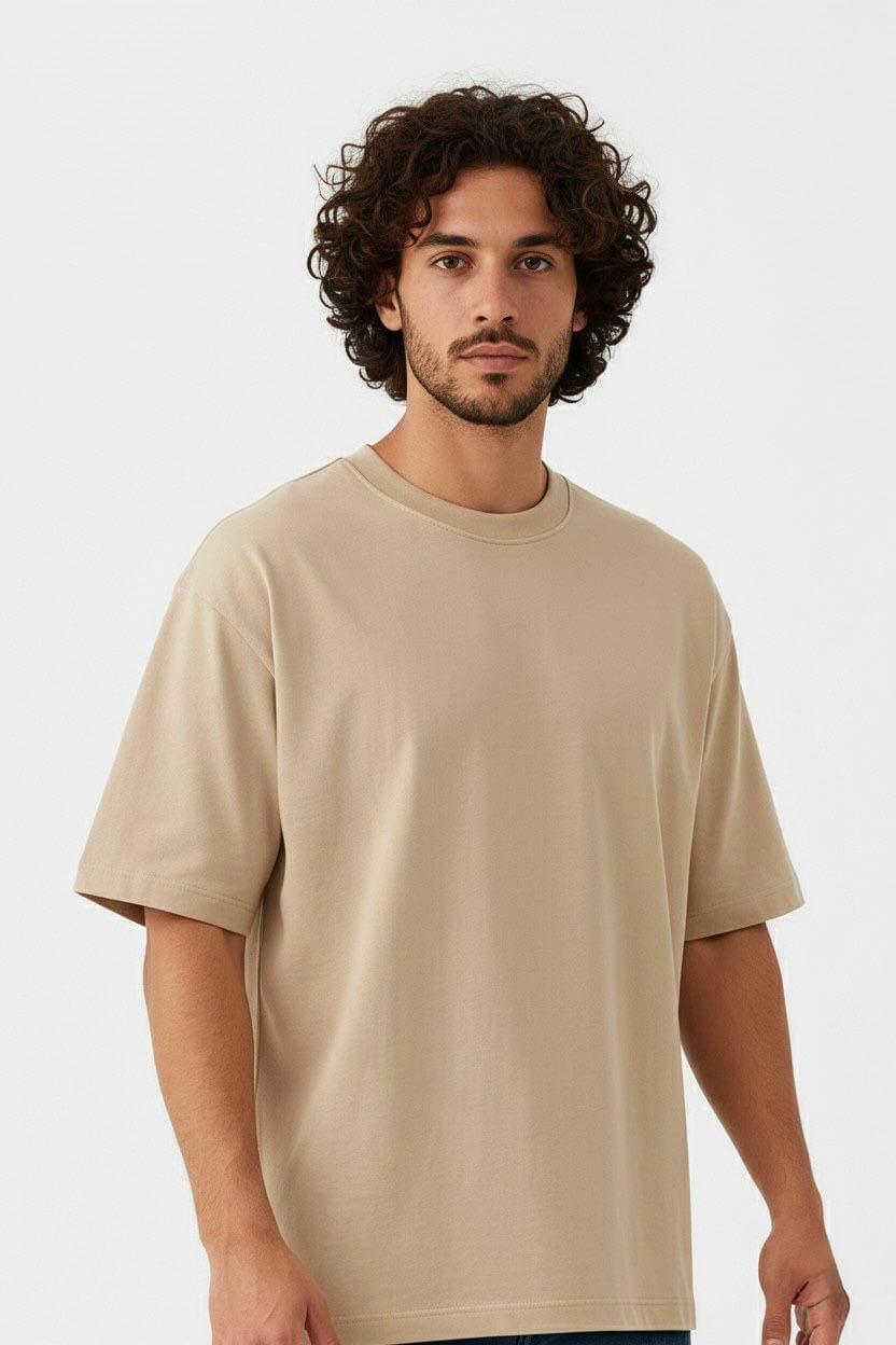 The Essential Beige Oversize T-Shirt - Premium Comfort Tee